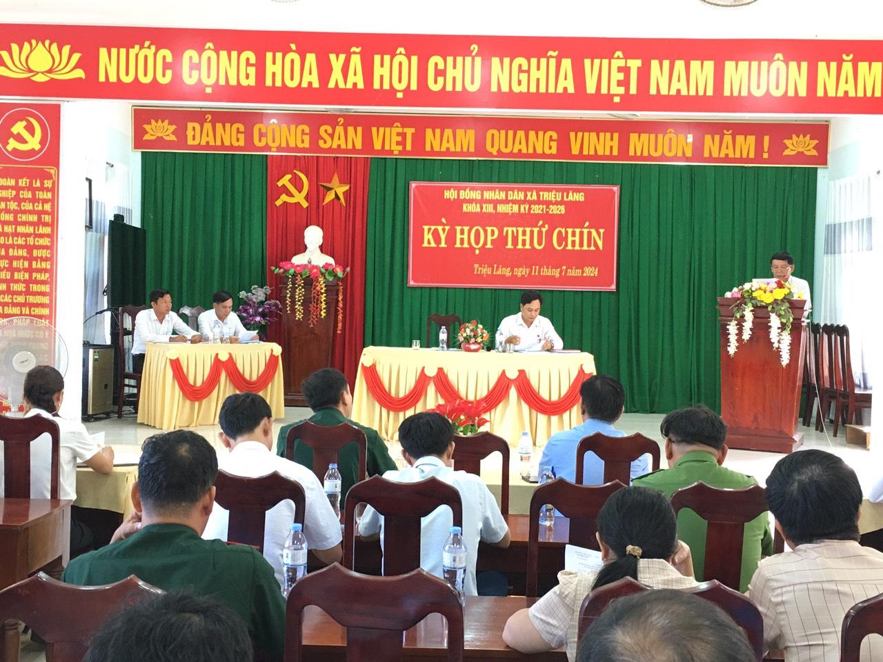 HĐND xã Triệu Lăng tổ chức kỳ họp thứ Chín khóa XIII, nhiệm kỳ 2021-2026